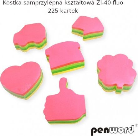 Penword KOSTKA SAMOPRZYLEPNA ZI-40 KSZTAŁTOWA FLUO 225 KARTEK