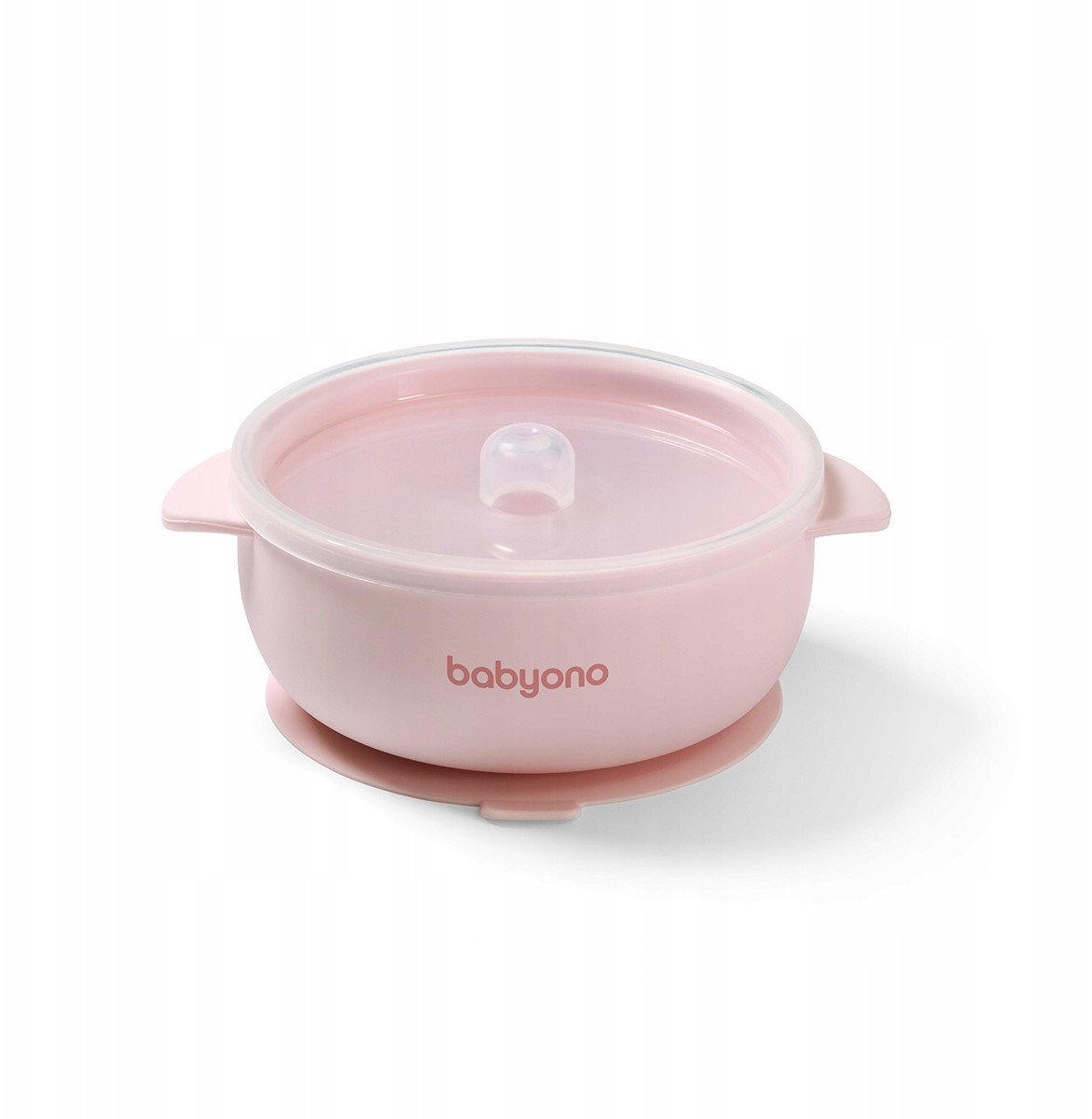BABY ONO 1662/02 SILIKONOWA MISECZKA Z PRZYSSAWKĄ I PZRYKRYWKĄ RÓŻOWY