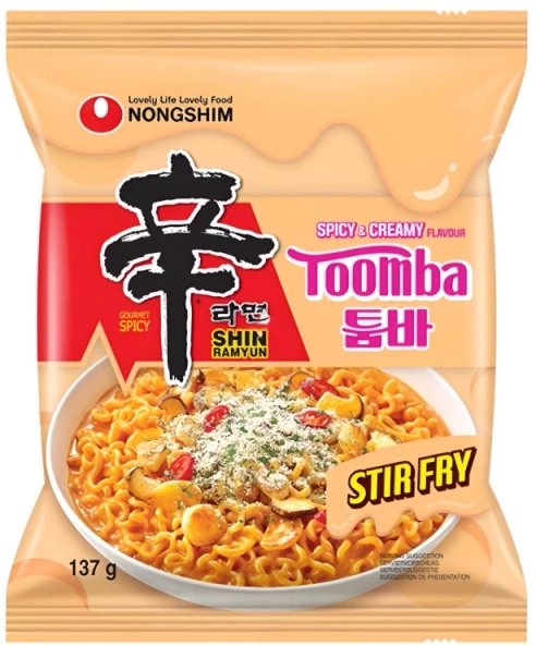 Nongshim Oryginalne danie Shin Ramyun Toomba, spicy & cream 137g -