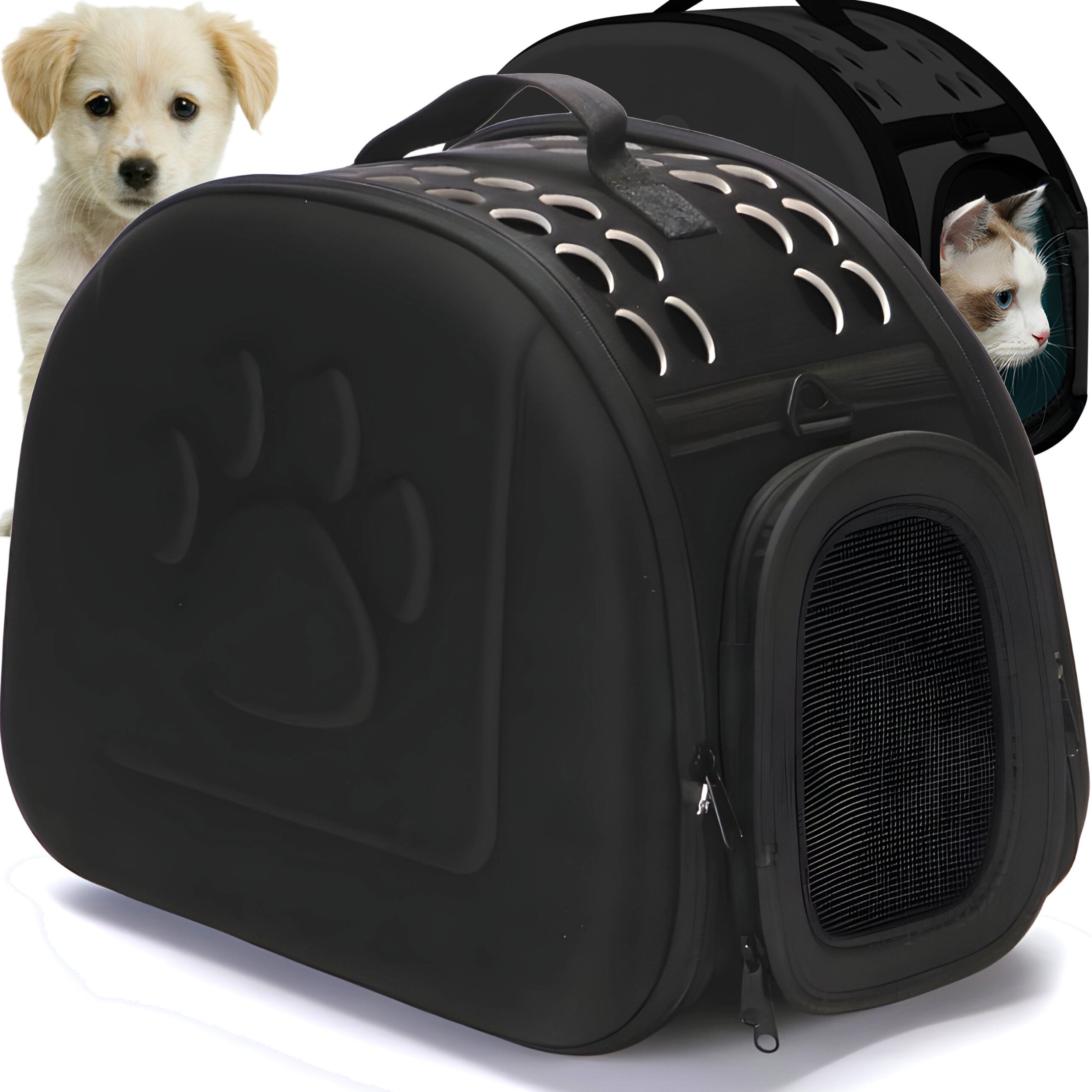 Pets Collection Transporter dla psa kota królika czarny torba podróżna duża klatka kojec