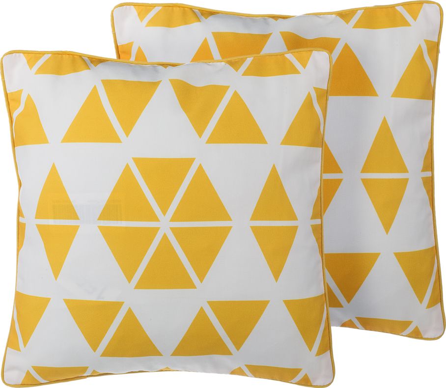 Фото - Подушки Shumee Zestaw 2 poduszek dekoracyjnych w trójkąty 45 x 45 cm żółty PANSY 