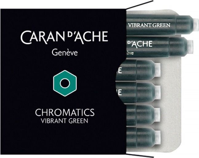 Caran d`Arche Naboje atramentowe Chromatics ciemny zielony 6 sztuk