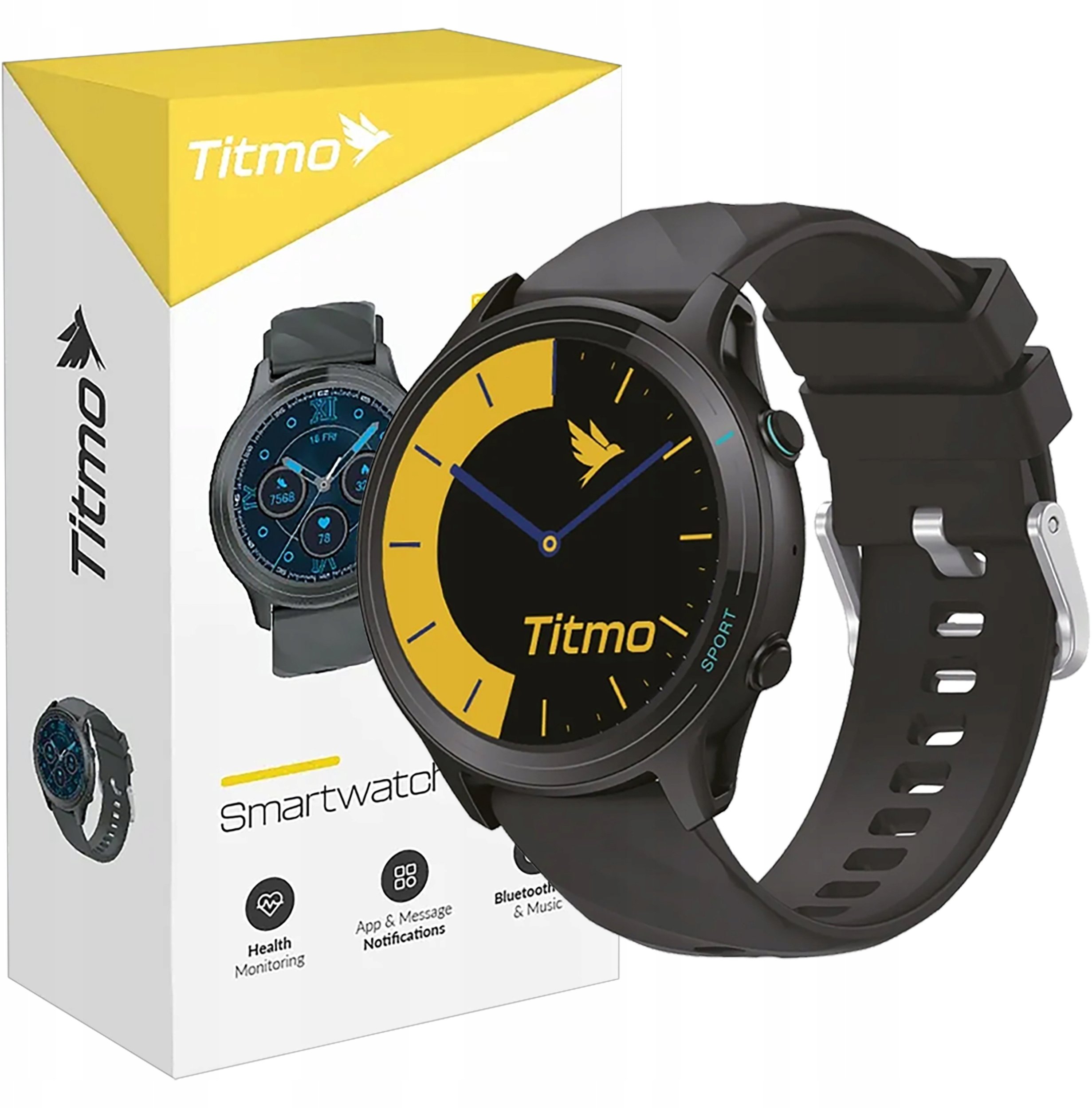SMARTWATCH Titmo O-100 SPORTOWY WODOODPORNY ROZMOWY BLUETOOTH KROKOMIERZ