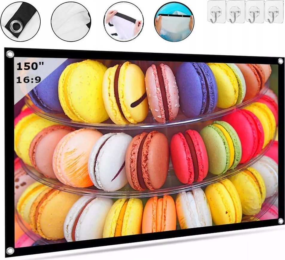 Projektor Zenwire EKRAN PROJEKCYJNY do projektora Przenośny składany 16:9 332x187 150 Cali