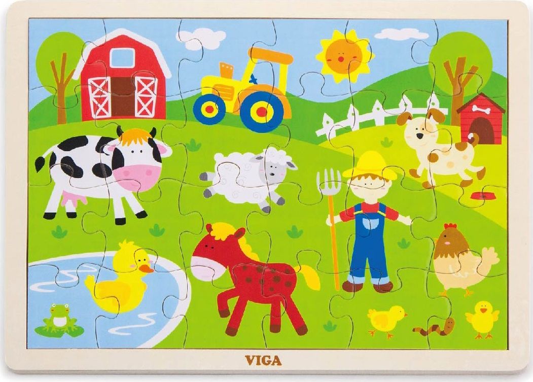 Viga Viga 50197 Puzzle na podkładce 24 elementy - farma VIGA 50197 PUZZLE NA PODKŁADCE 24SZT - ELEME...