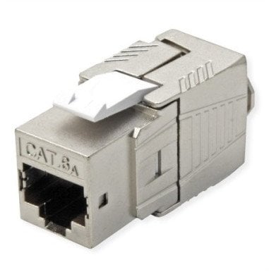 ROLINE Cat.6A (Class EA) Keystone, RJ-45, ekranowany, beznarzędziowy, GHMT, srebrny