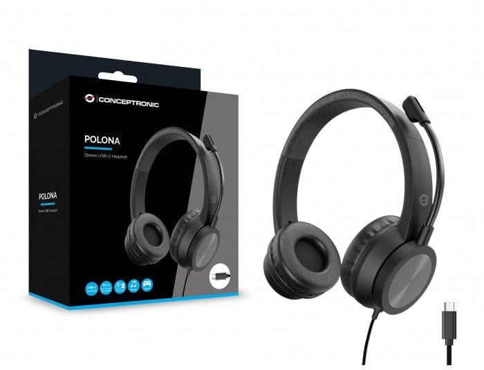 Słuchawki Conceptronic POLONA05BC Stereo USB-C Headset