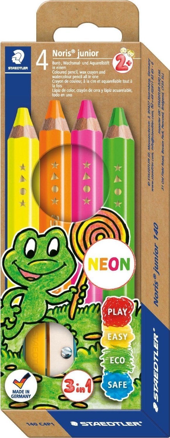 Staedtler STAEDTLER Buntstifte Noris junior neon 4 Farben + Spitzer
