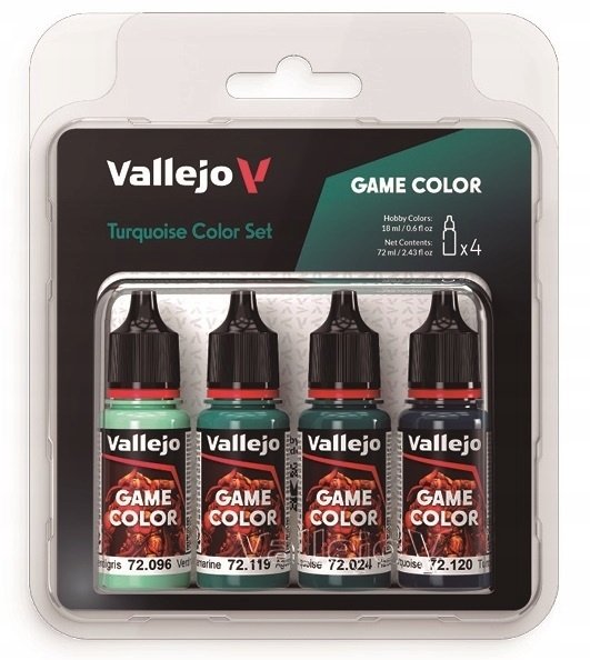 Vallejo Vallejo: 72.390 - Game Color - Turquoise Color Set (4x18 ml)