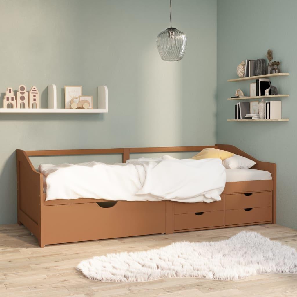 Фото - Ліжечко VidaXL 3-osobowa sofa/łóżko z szufladami, miodowy brąz, 90 x 200 cm 