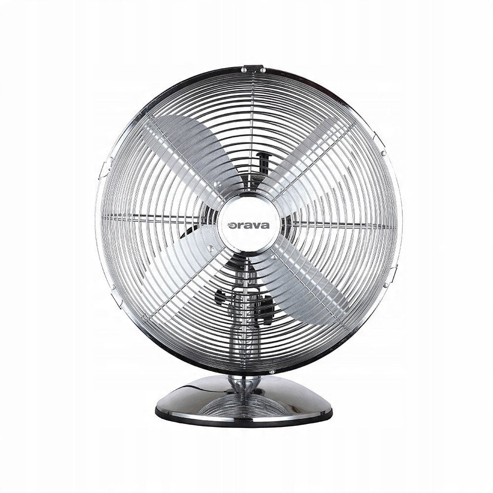 Orava SF-100 X stolní oscilující ventilátor, 3 stupně rychlosti, oscilace doprava a doleva, stříbrná
