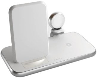 Ładowarka Zens Aluminium Series 4 in 1 - Bezprzewodowa ładowarka + zasilacz AC - 45 Watt - Apple Fast Charge, FC (USB) - na kabel: USB-C - biały