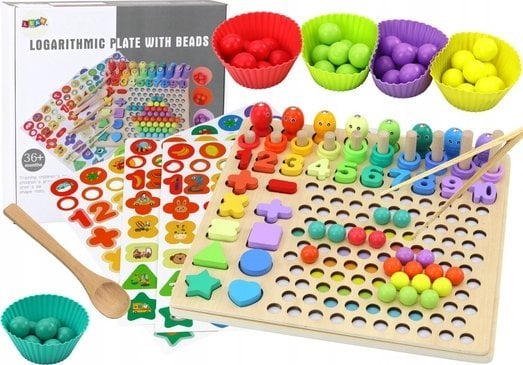 LeanToys Drewniana Układanka Nauka Liczenia Sorter Łowienie Rybek