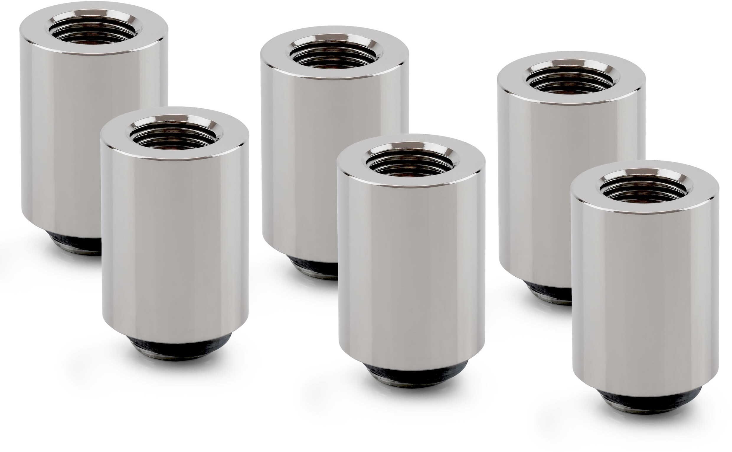 Thermal Grizzly DeltaMate Extender Fitting - MF28, Gloss nickel, zestaw 6 sztuk (TG-DM-FIT-6308)