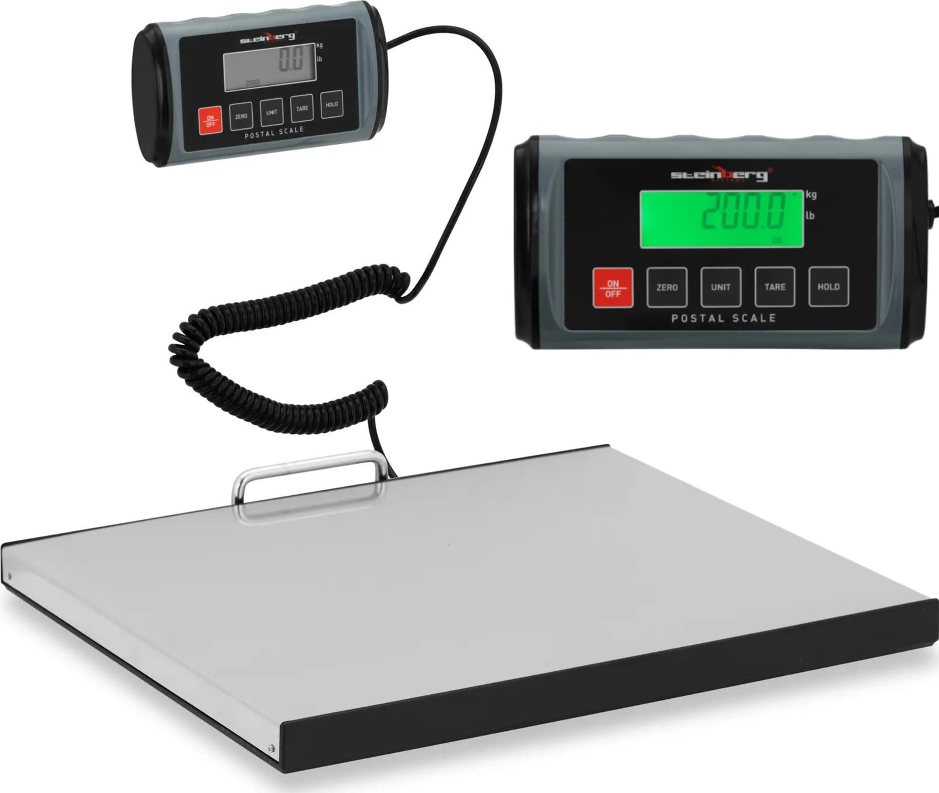 Steinberg Waga paczkowa pocztowa LCD 35.5 x 40.5 cm 200 kg / 0.1 kg