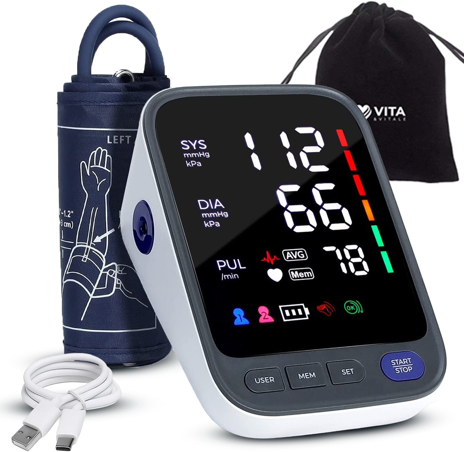 Ciśnieniomierz Vita Vitale Ciśnieniomierz naramienny na baterie Vita Vitale FC-BP113 mówi po polsku