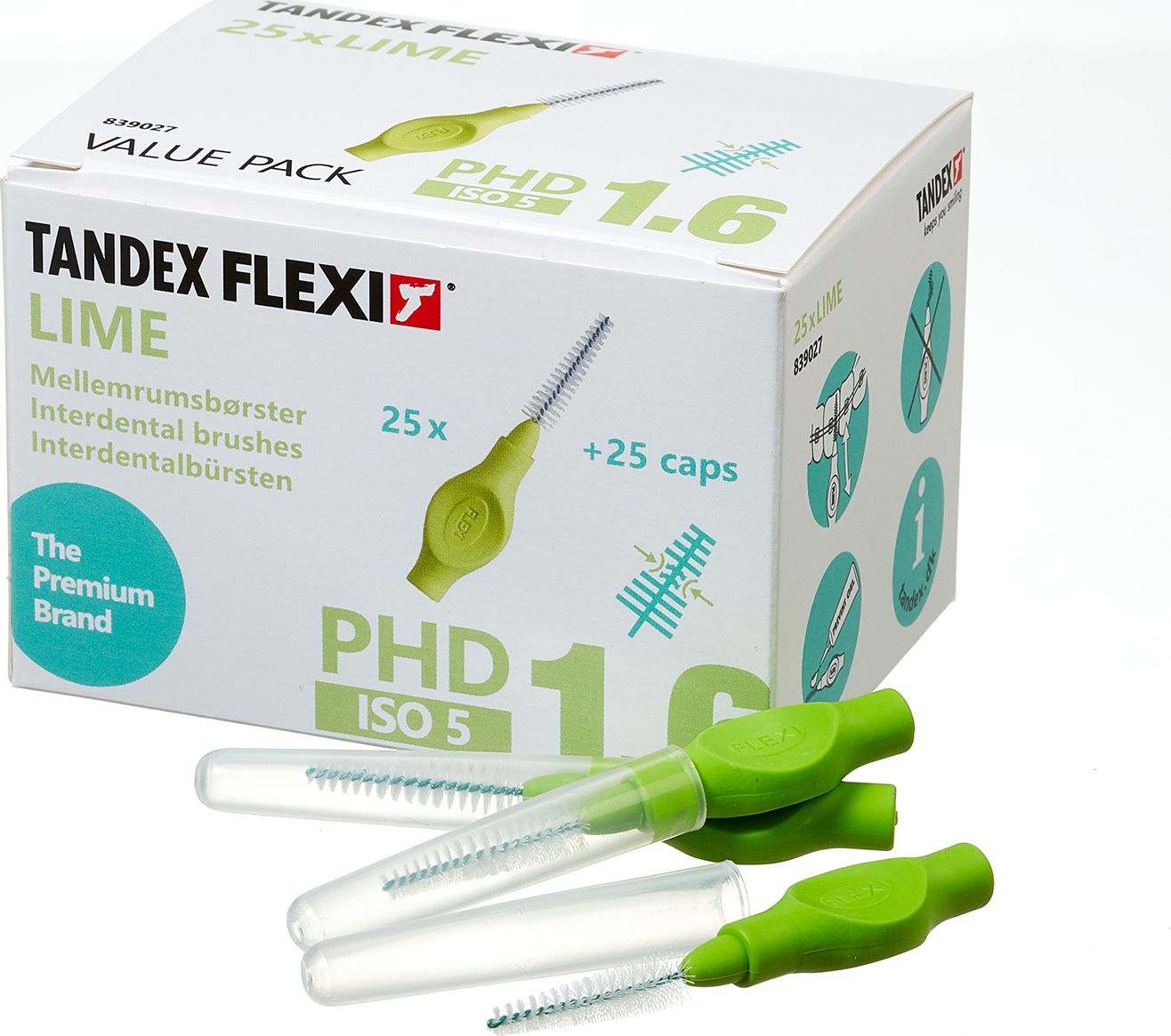 Tandex (25 szt.)szczoteczek tapered Lime (zielony)
