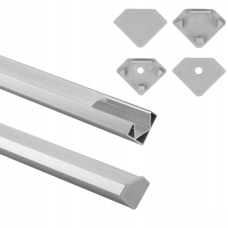 Eco Light Profil Led R02 narożny Eco Light EC20624 2m aluminium biały + klos mleczny