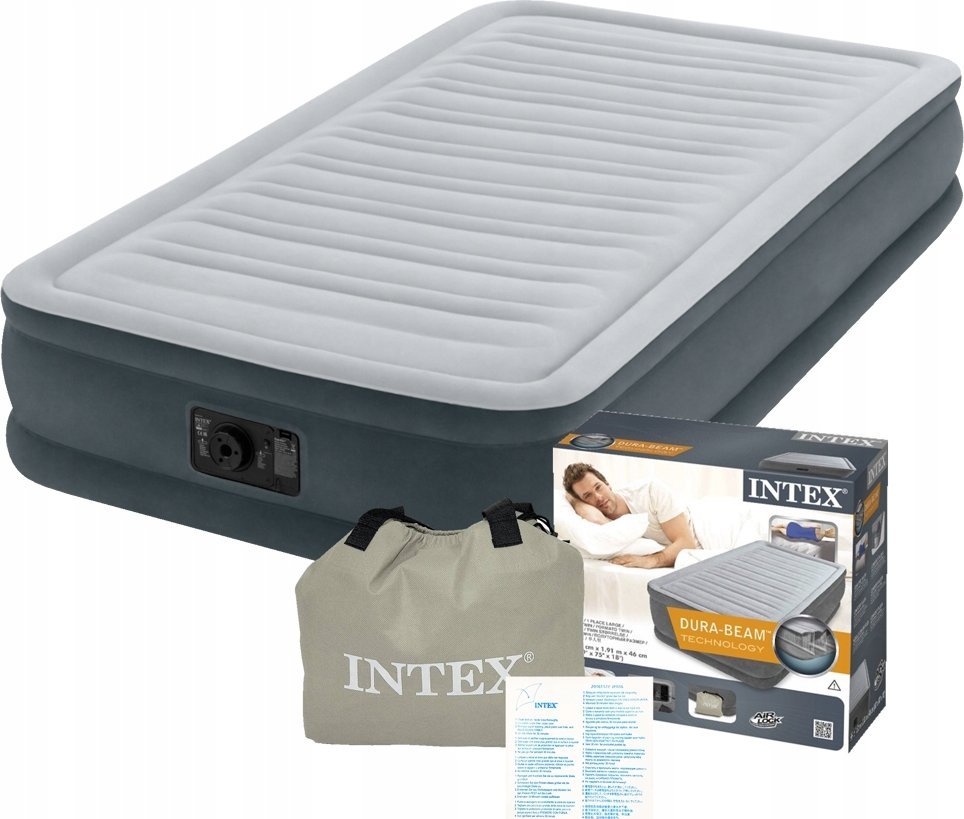 Intex Materac dmuchany Air Bed Comfort-Plush Twin 191x99x33 z pompką Intex 67766
