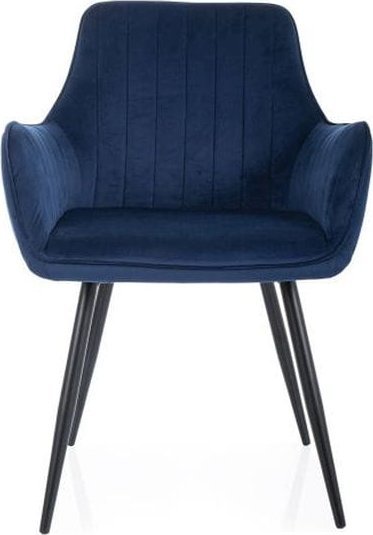 Signal Krzesło fotelowe APPLE VELVET granatowe tapicerowane