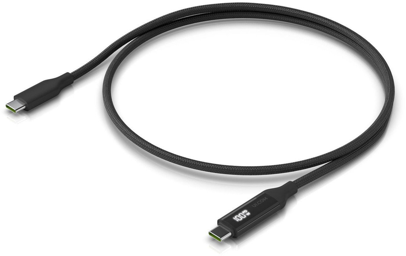   Ubiquiti UACC-Cable-USB-100W-1M-BK kabel USB USB C Czarny, Szary
