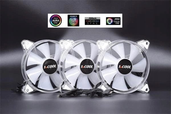1stCOOL 1stCOOL KIT AURA EVO CRYSTAL ARGB 3x Crystal White ventilátor + ARGB Nano řadič