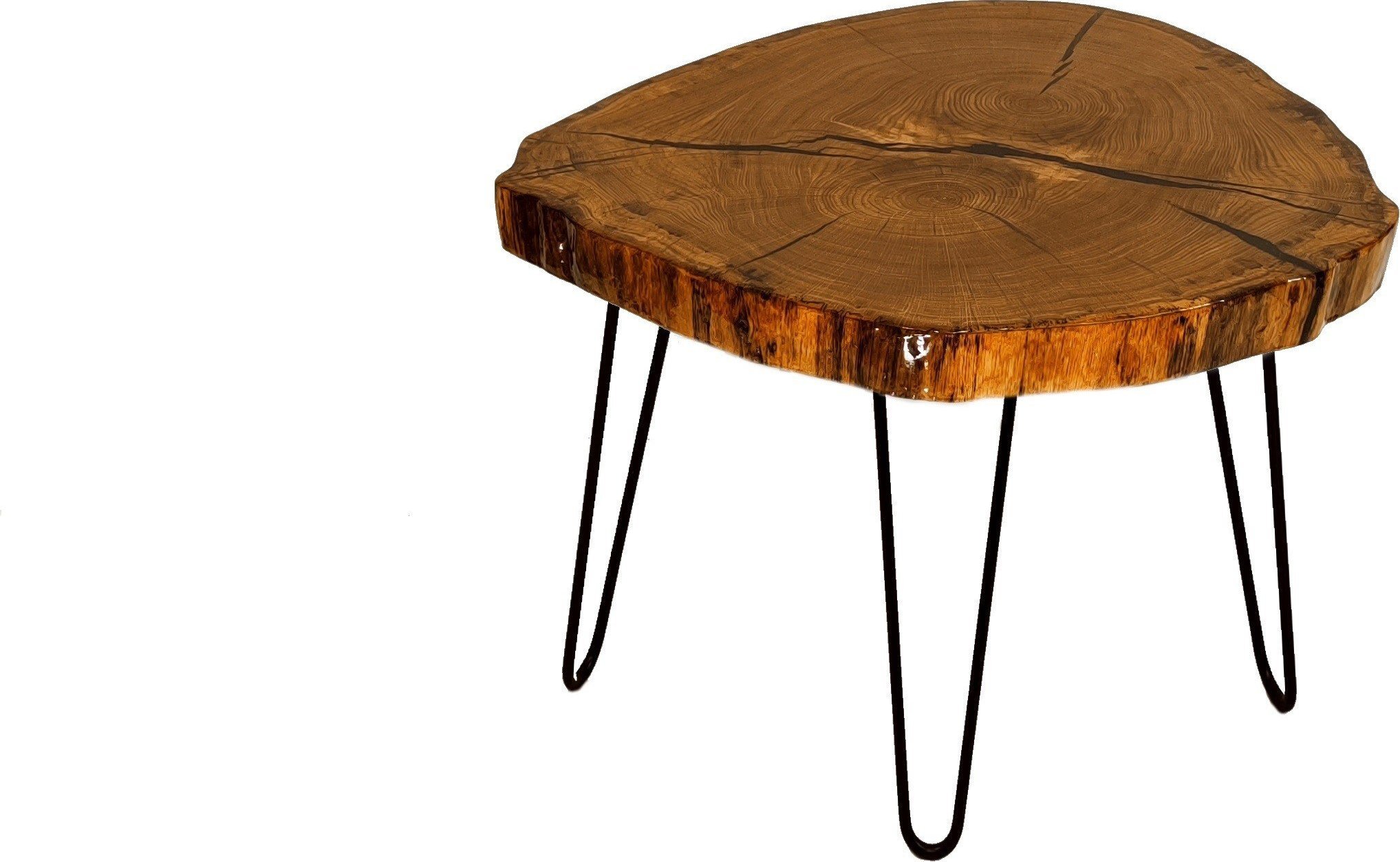 Фото - Журнальний столик Wood & Resin Stolik z plastra drewna Żywica epoksydowa 57 cm x 64 cm x 6 c