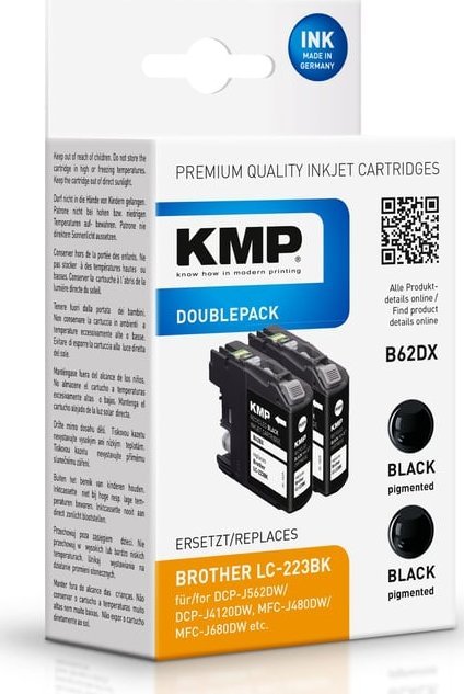 KMP KMP B62DX nabój z tuszem 2 szt. Zamiennik Czarny