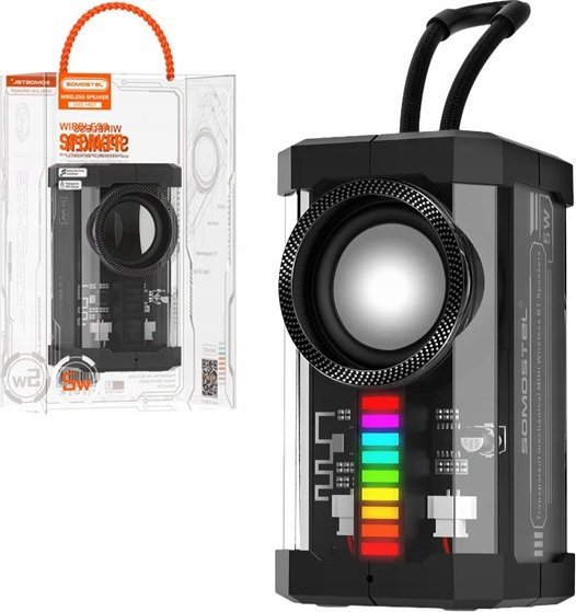 Głośnik Vega GŁOŚNIK BLUETOOTH PRZEŹROCZYSTY SOMOSTEL H607 PAROWANIE STEREO>