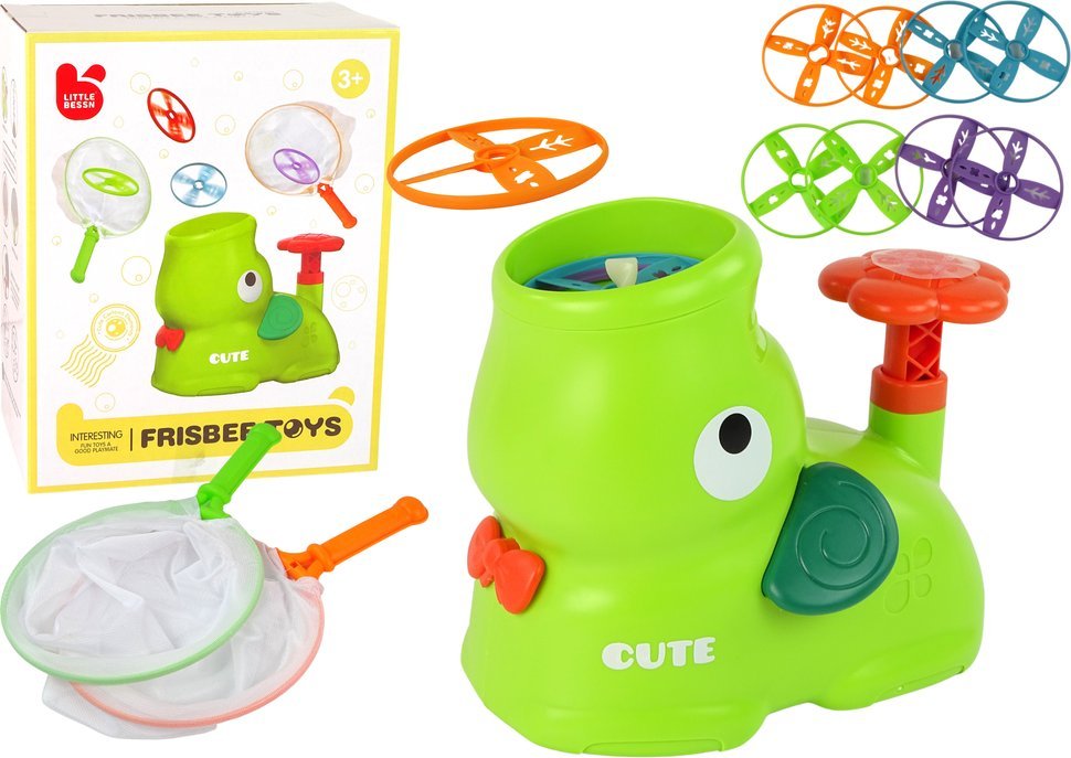 LeanToys Gra Złap Frisbee Słoń Katapulta Zielony (14626)