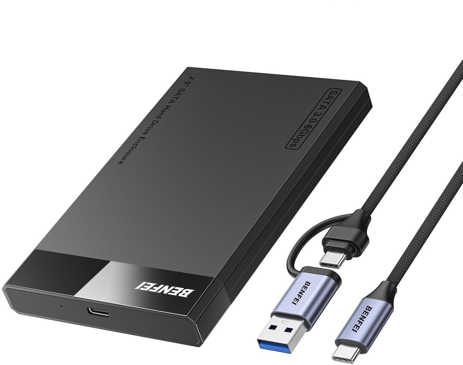 Kieszeń Aukey BENFEI OBUDOWA DYSKU SSD DO USB-C / USB-A 2.5 CALA SATA SSD OBSŁUGA UASP SATA III CZAR...