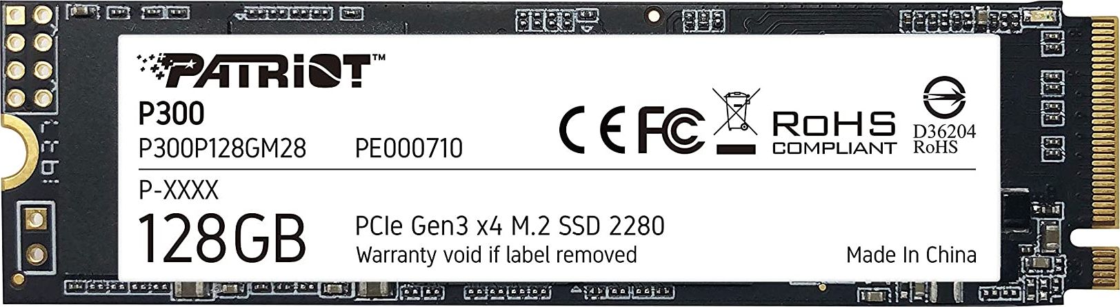Dysk SSD Patriot P300 128GB M.2 2280 PCI-E x4 Gen3 NVMe (P300P128GM28)