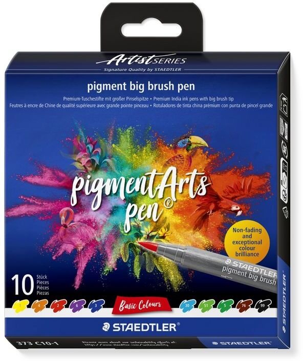 Staedtler Pigment big brush pen Basic 10 szt. (373 C10-1)
