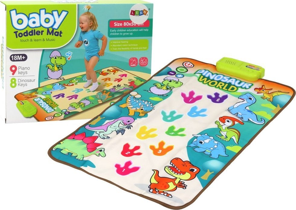 LeanToys Mata Taneczna Edukacyjna Interaktywna Dinozaury Światła Dźwięki