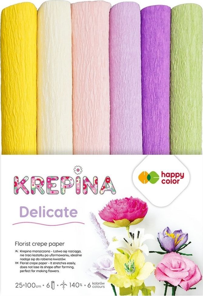 GDD Krepina 6 kolorów delicate 25x100 cm Happy Color