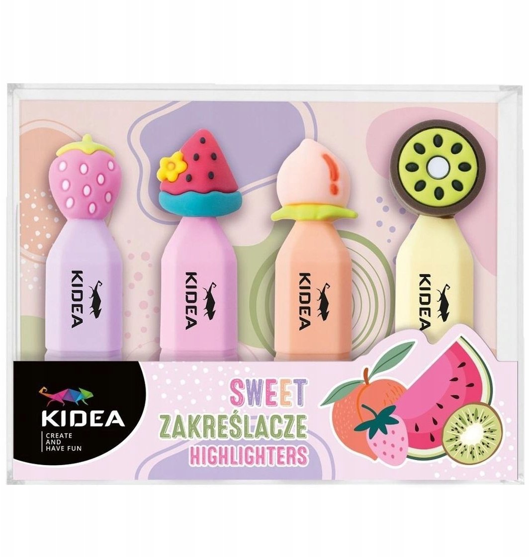 Derform Zakreślacze Owoce 4szt KIDEA