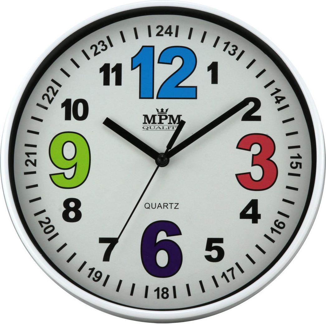 MPM Zegar ścienny MPM E01.3686.00 fi 20 cm Kolorowy