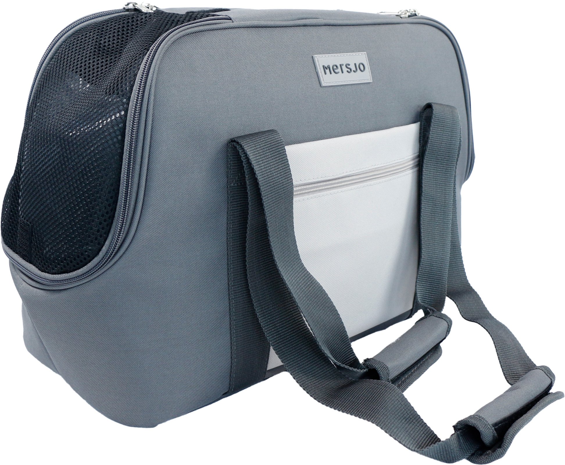 Boutiquezoo Mersjo EasyTravel torba transporter dla psa i kota do 8 kg, szara, z usztywnianym dnem i...
