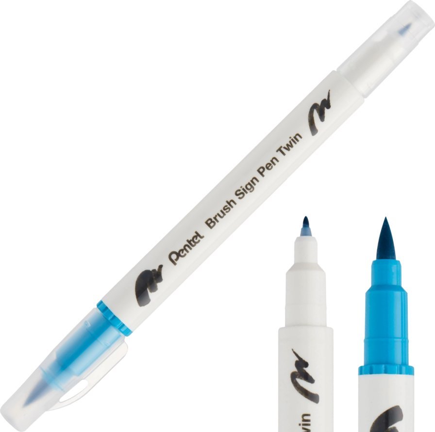Pentel Pisak Brush Pentel Dwustronny Turkusowy SESW30C-T114