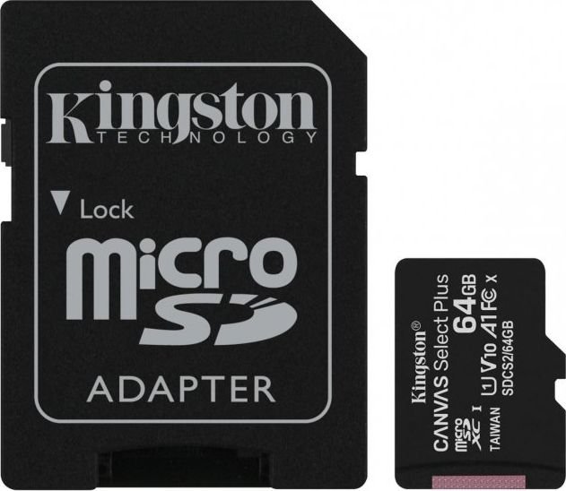 Karta Kingston Canvas Select Plus MicroSDXC 64 GB Class 10 UHS-I/U1 A1 V10 (SDCS2/64GB)