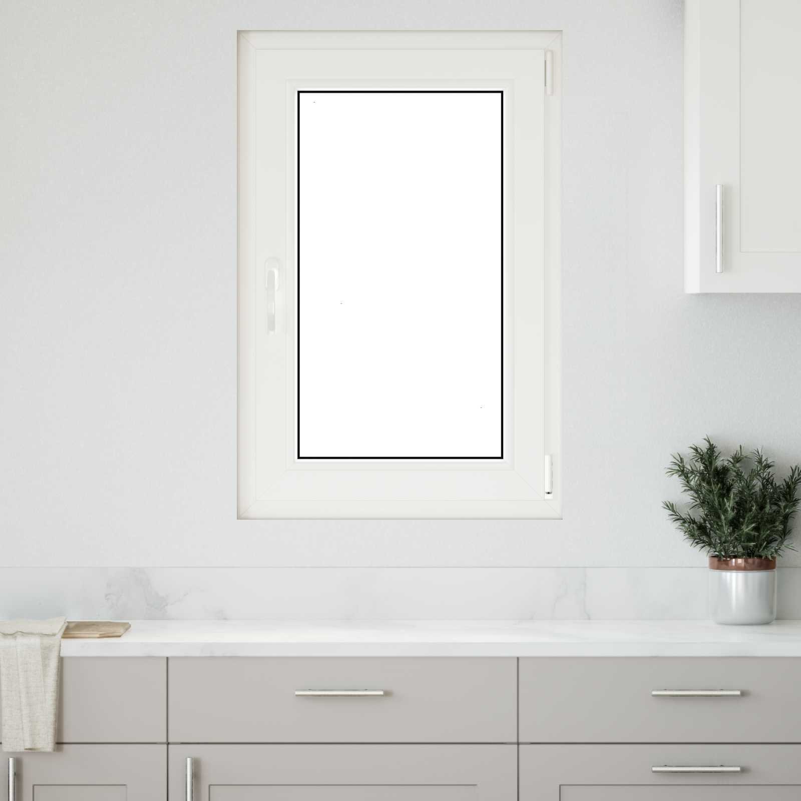 vidaXL vidaXL Okno piwniczne RISOR 60 x 80 cm PVC i szkło Biały