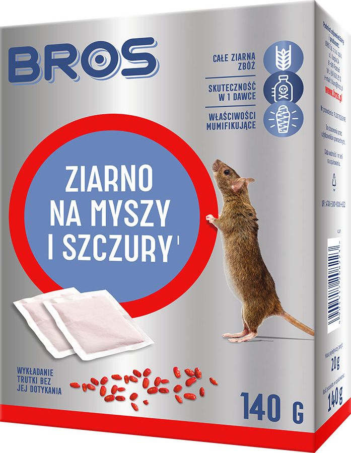 Bros Preparat na myszy i szczury Ziarno 140g