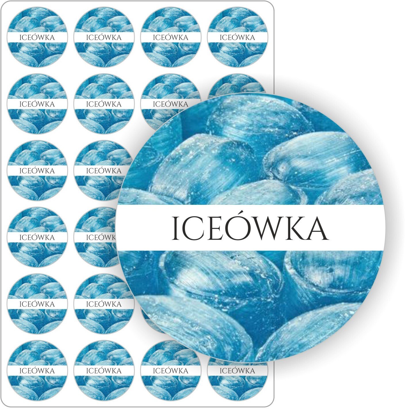 Stabilus etykiety etykietki nalepki naklejki lodowa samoprzylepne kolorowe ICEÓWKA słoiki przetwory 5 cm (E-OWO_ICE_C5)