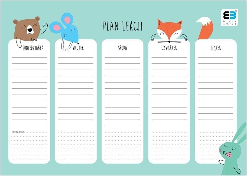 Interdruk Plan lekcji A4 B&B Kids Pastel (10szt)