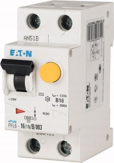 Фото - Автоматичний вимикач Eaton Wyłącznik różnicowo-nadprądowy 1P+N 25A 0,3A typ AC PFL6-25/1N/B/03 286453 