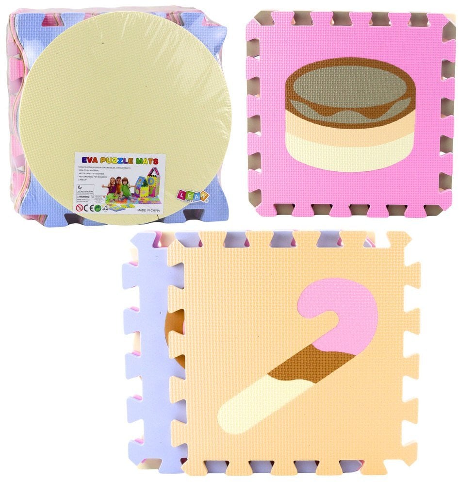 LeanToys Miękkie Puzzle Mata Edukacyjna Pianka EVA Zwierzęta Pastelowe 16 el.