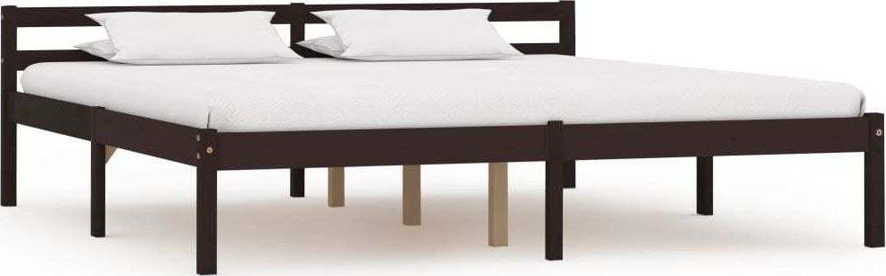 Фото - Ліжко VidaXL Rama łóżka, ciemnobrązowa, lite drewno sosnowe, 160 x 200 cm 