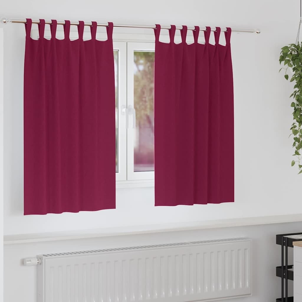 vidaXL Firany blackout z kółkami 2 pcs Czerwone wino 140 x 140 cm
