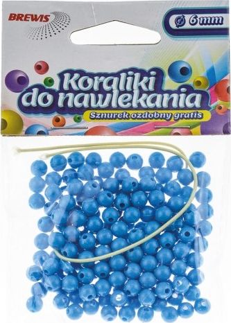 BREWIS Koraliki do nawlekania 6mm K6-7 niebies. Brewis