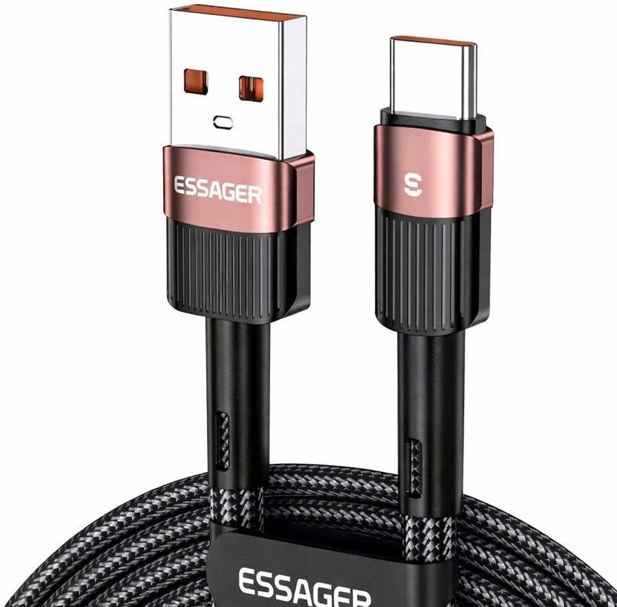 Kabel Essager 120W USB A na USB C 6A, 2m, wyświetlacz do Xiaomi, POCO, Redmi